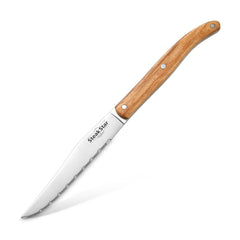 Forest Vintage Wood Thin Handle Steak Knife