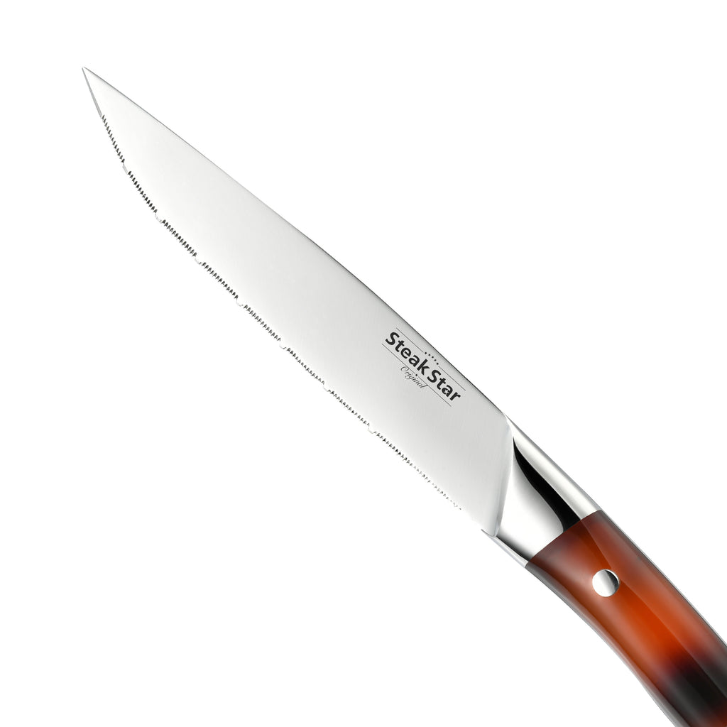Acrylic and Resin Handle Marbling Steak Collection