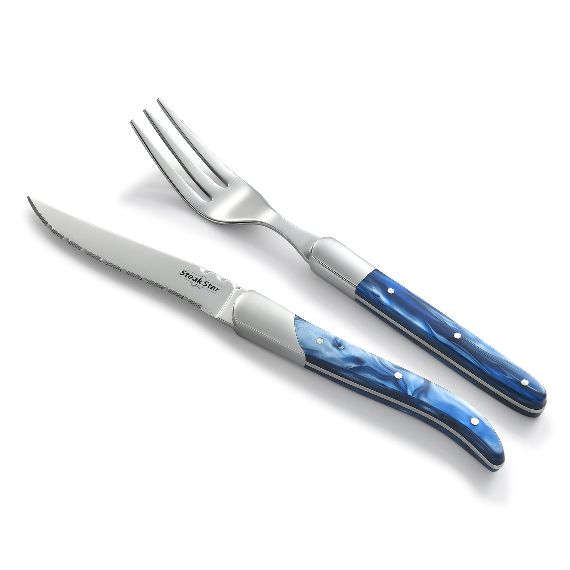 Acrylic and Resin Handle Marbling Steak Collection