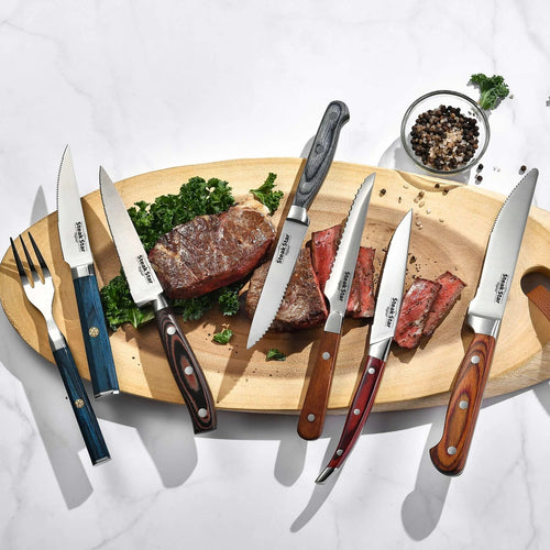 Barcelona Pakkawood Handle Curve Steak Knife