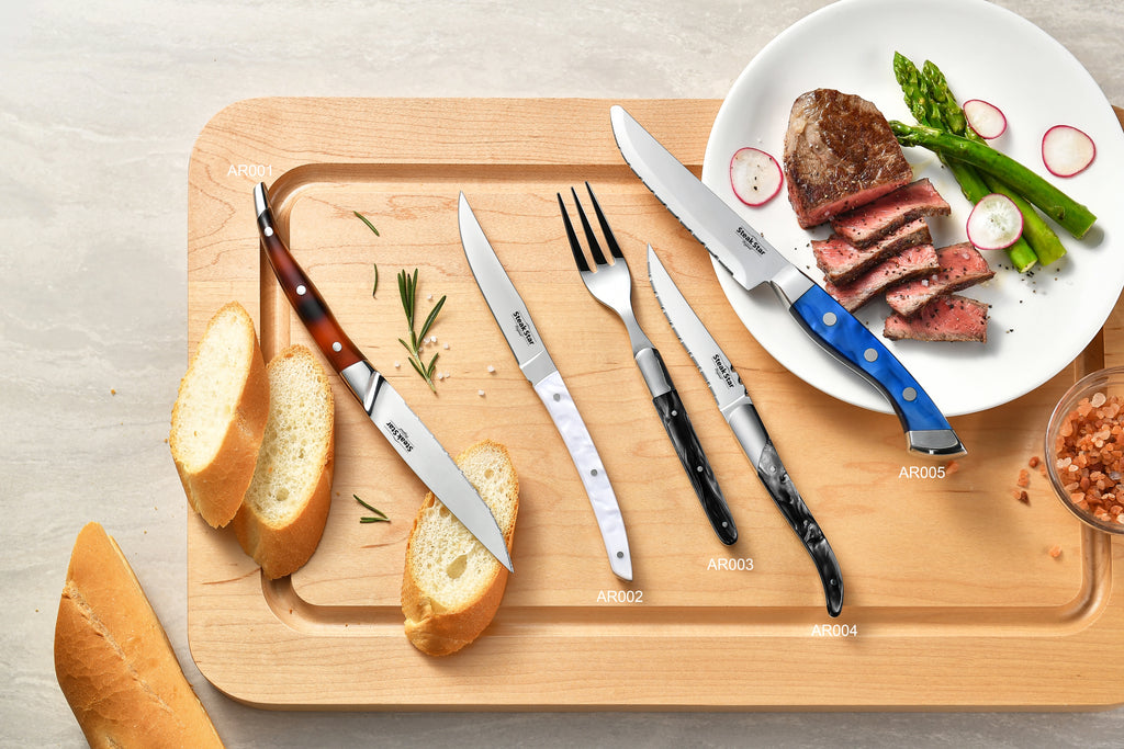 Acrylic and Resin Handle Marbling Steak Collection